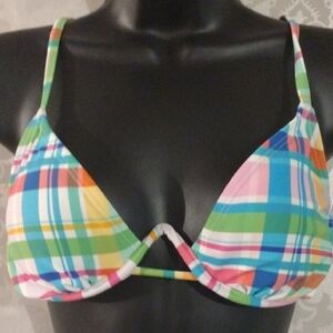 Wild Fable Multicolor Plaid Bikini Top